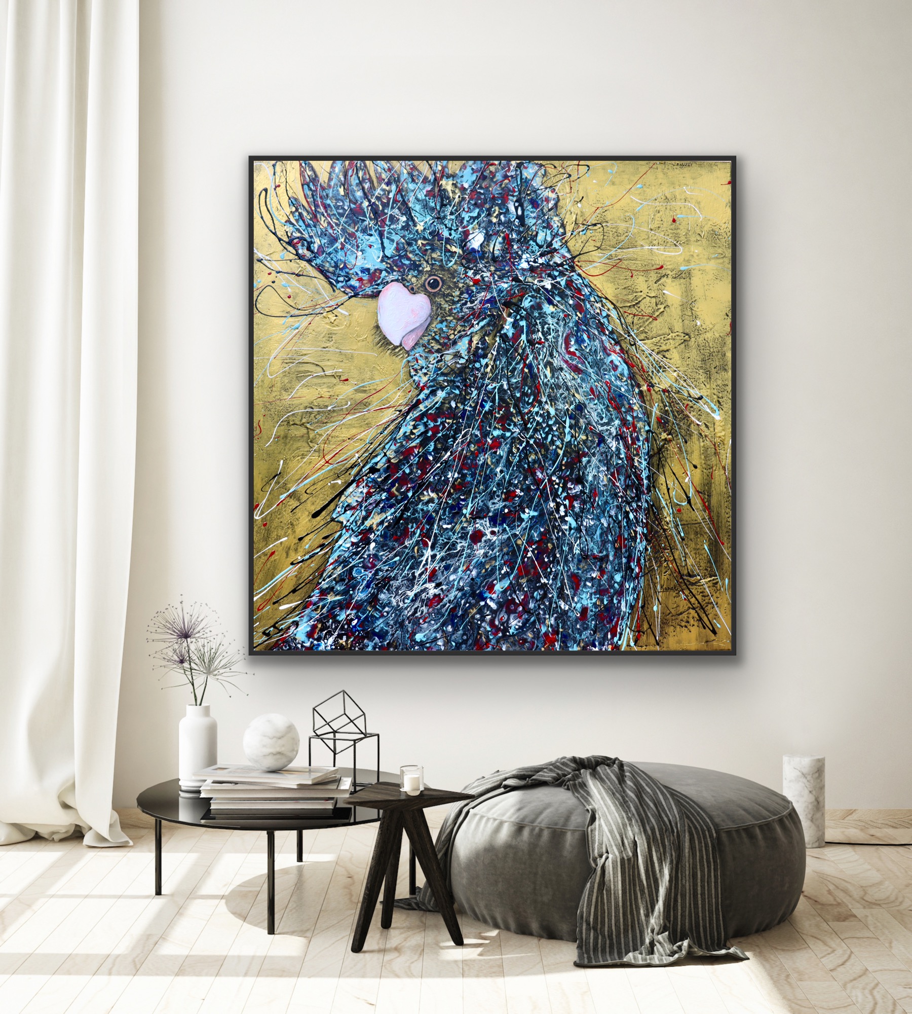 Black Cockatoo in Gold 2